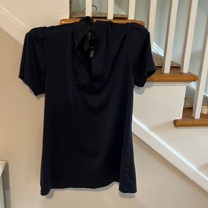Dudley Stevens Parker Puff Sleeve top size Small- navy